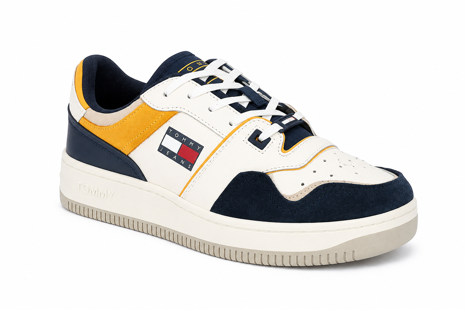 Tommy Jeans Basket Sneakers White and Twilight Navy