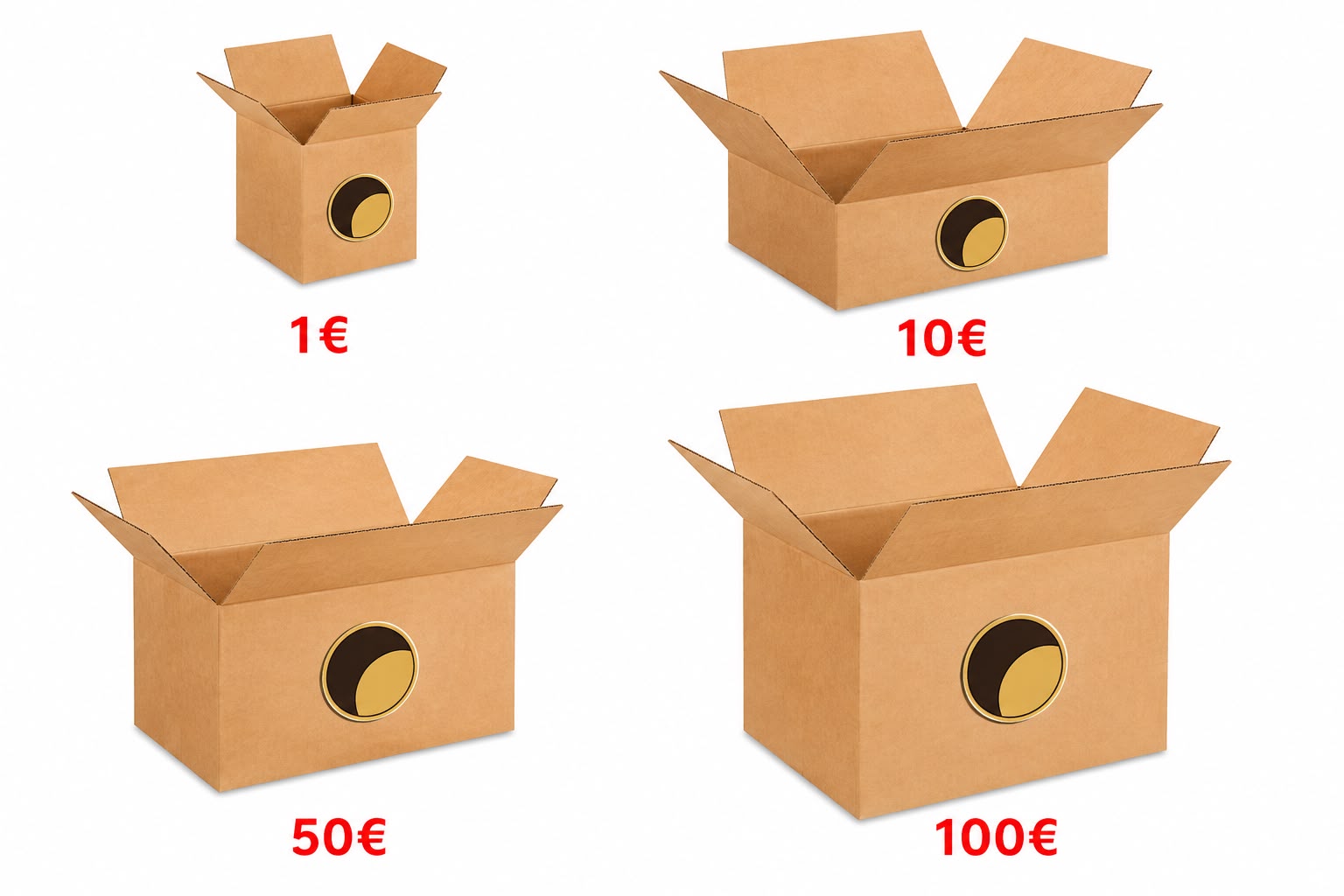 Caja Sorpresa - 4 tamaños disponibles: 1€, 10€, 50€ y 100€